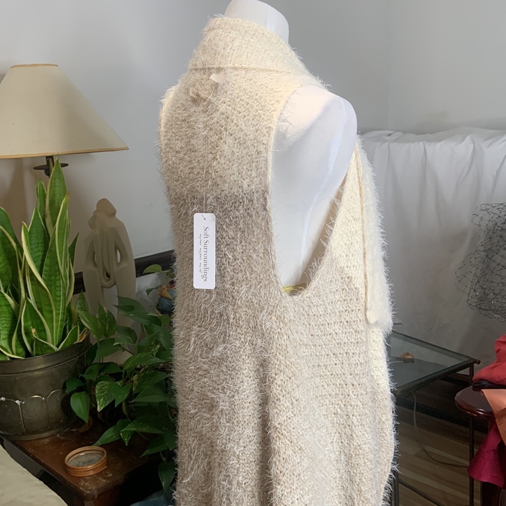 Soft Surroundings Sleeveless Cardigan Soft Cozy Plush Cream L/XL (12-18) $89! - Picture 5 of 11